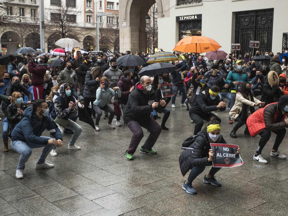 Protesta en noviembre del pasado año del sector de los gimnasios reclamando ya entonces la flexibilización de las restricciones.