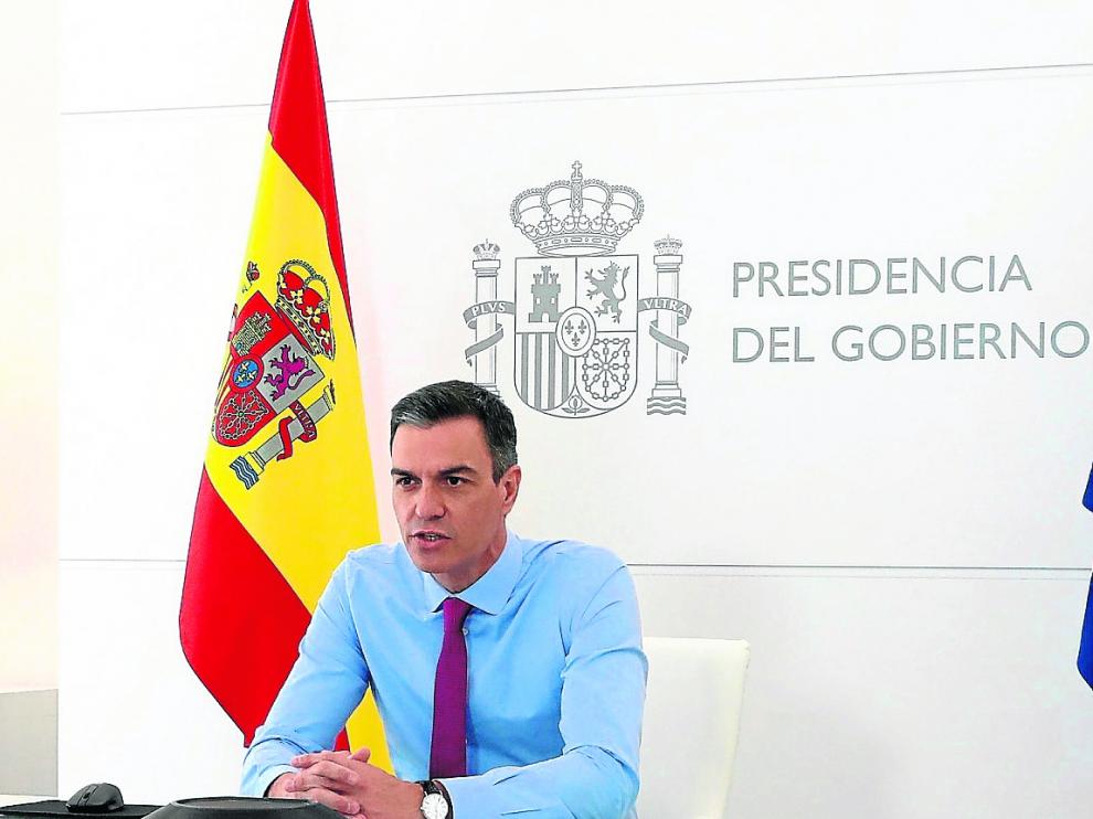 Sánchez mantuvo ayer una videoconferencia con el secretario general de la OTAN, Jens Stoltenberg