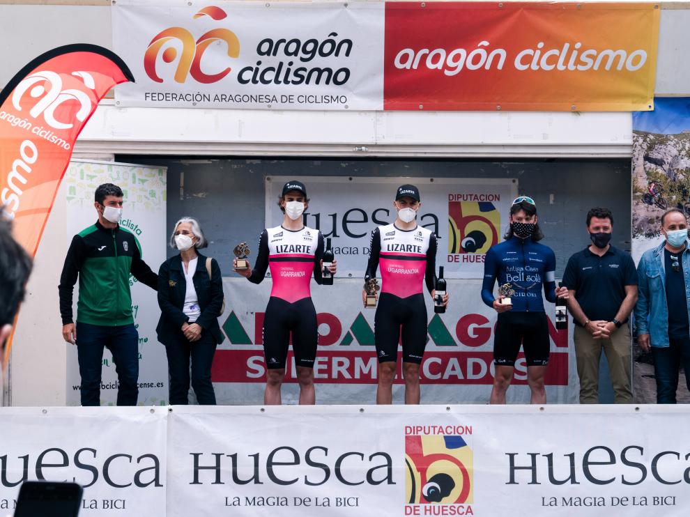 Podio de la general de la contrarreloj de la Challenge B-Guara.