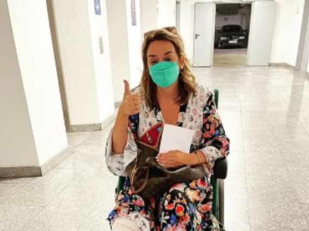 Toñi Moreno, en el hospital.