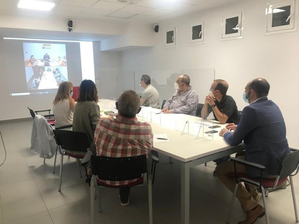 Reunión telemática entre los representantes del Ayuntamiento de Barbastro y del Sepes.