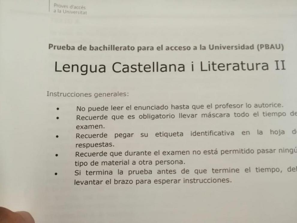El error en el examen de la Evau.