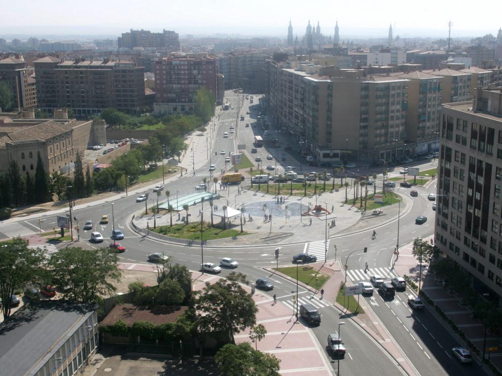 Rotonda de la Ciudadanía, en Zaragoza, donde confluyen la avenida de Madrid con la avenida Ciudad de Soria