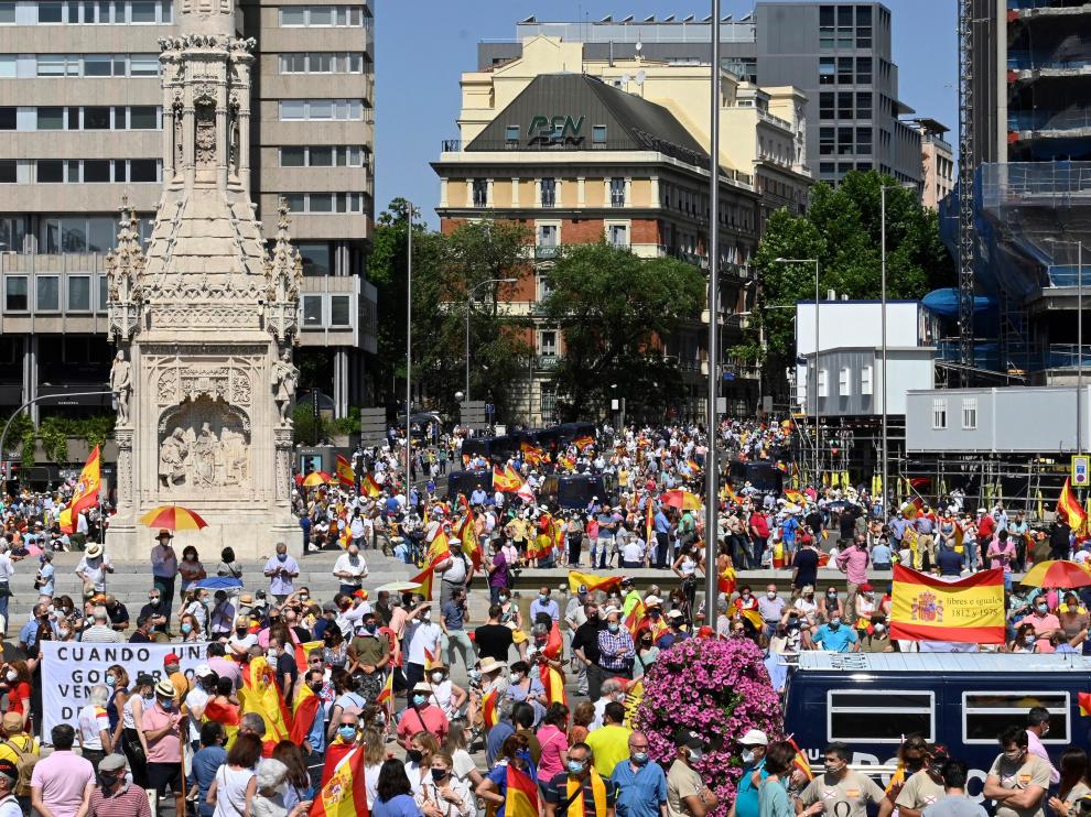 Concentración en Madrid contra los indultos a los condenados por el procés