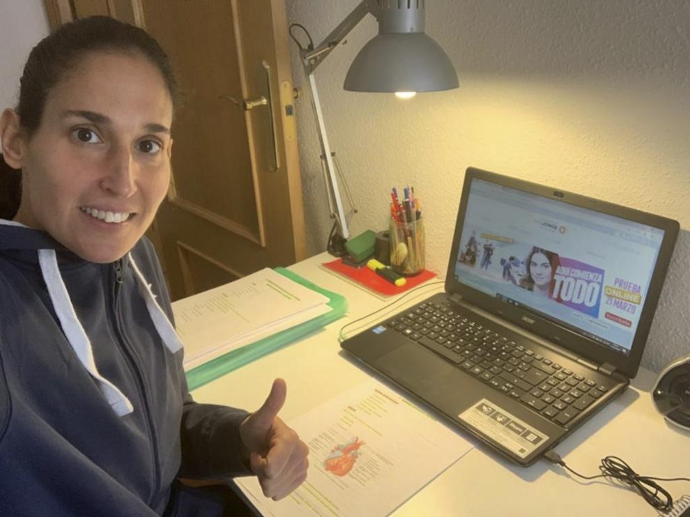 Mapi Sánchez Alayeto, en marzo de 2020, durante el confinamiento.