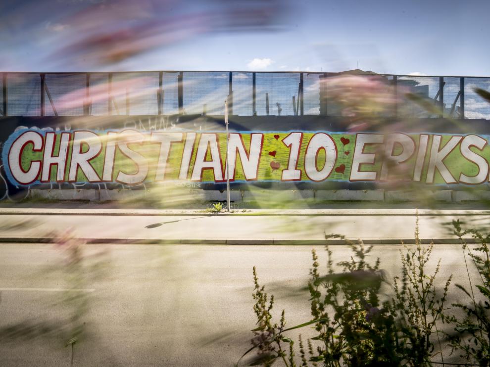 Mural next to hospital celebrates Eriksen