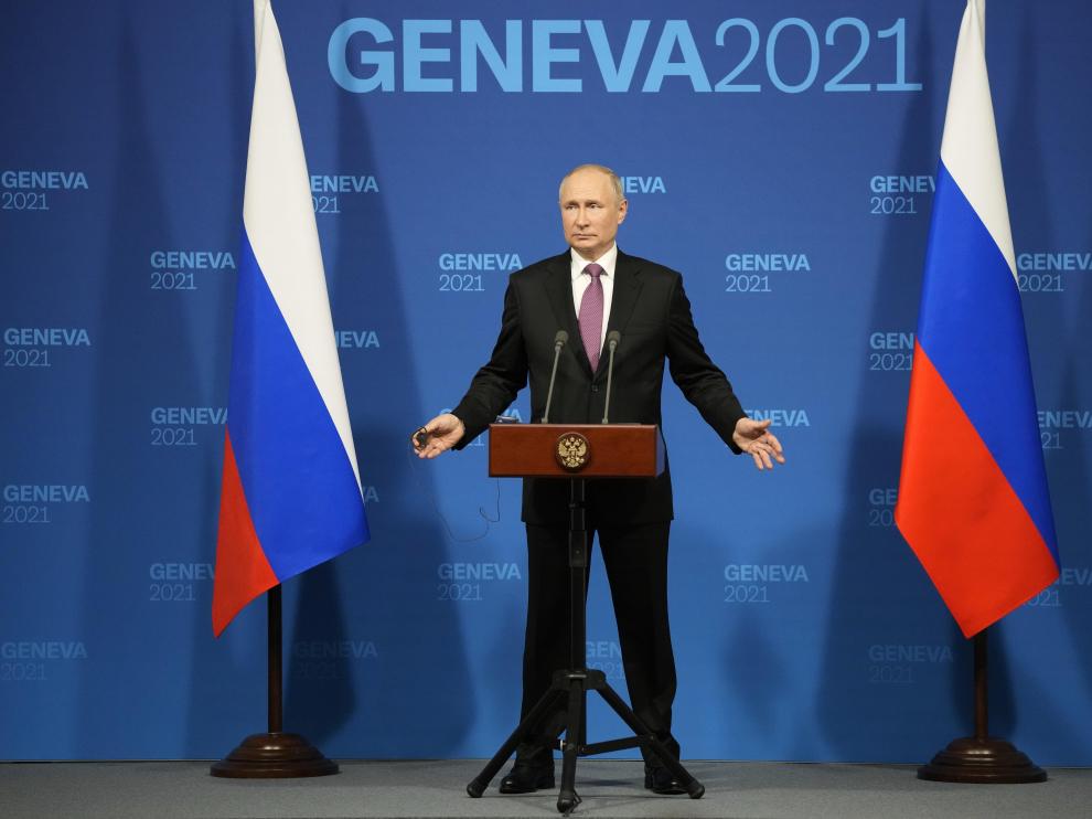 Putin, durante la rueda de prensa tras su reunión con Biden