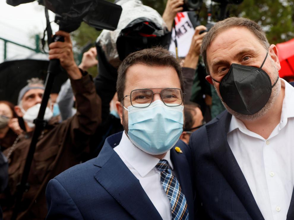 Salida de los presos tras los indultos del procés