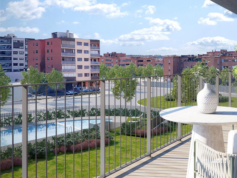 Todas las viviendas de la promoción Bayeu cuentan con terraza.