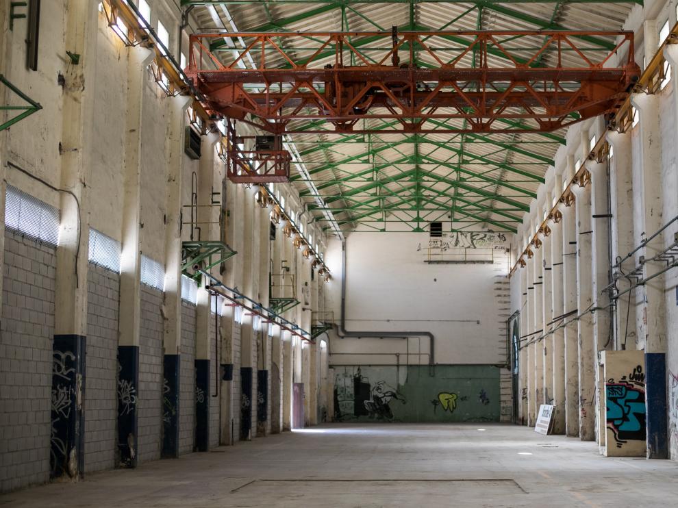 Interior de la fábrica de Giesa, donde el Ayuntamiento prevé un auditorio.