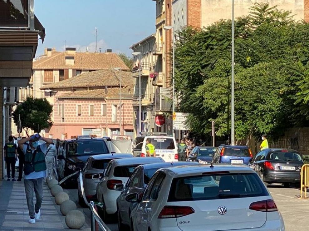 Calle en la que tuvo lugar el crimen machista de Barbastro