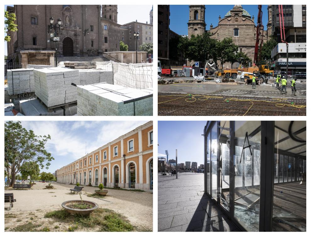 Algunas de las reformas llevadas a cabo en conocidas plazas zaragozanas.