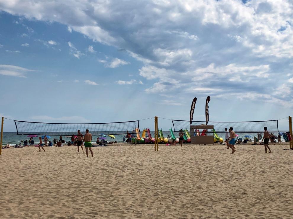 Parque de calestenia en la playa de Llevant de Salou.