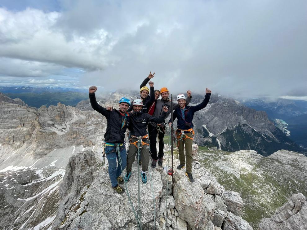 Los componentes del GTAA en la Cima Grande del Lavaredo