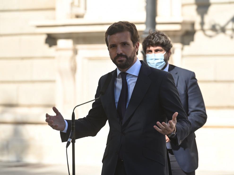 El presidente del PP, Pablo Casado
