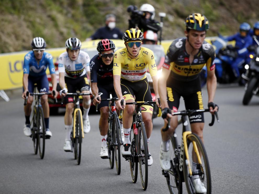 Pogacar y Enric Mas en la etapa del Tourmalet