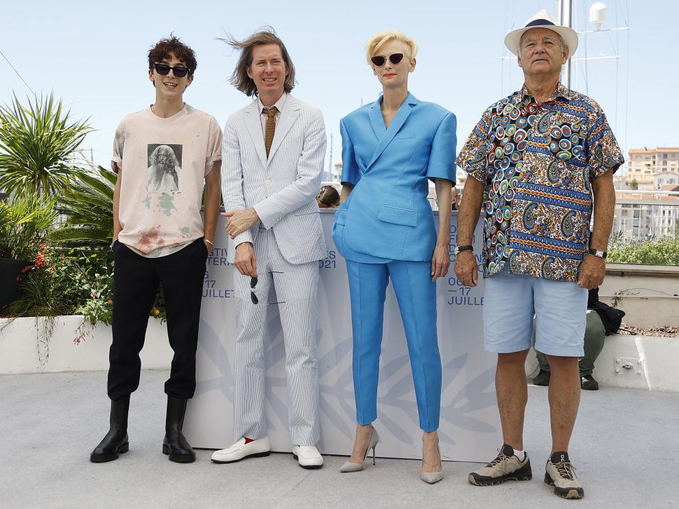 Timothee Chalamet, Wes Anderson, Tilda Swinton y Bill Murray, estos días en Cannes