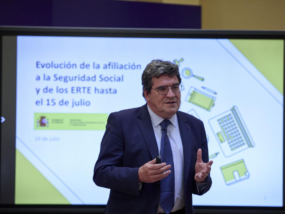 José Luis Escrivá, ministro de Inclusión, Seguridad Social y Migraciones, ayer en Madrid.