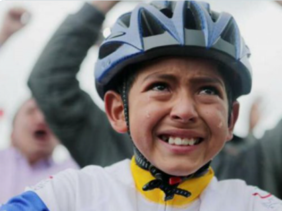 Julián Esteban Gómez, durante la victoria Egan Bernal en 2019