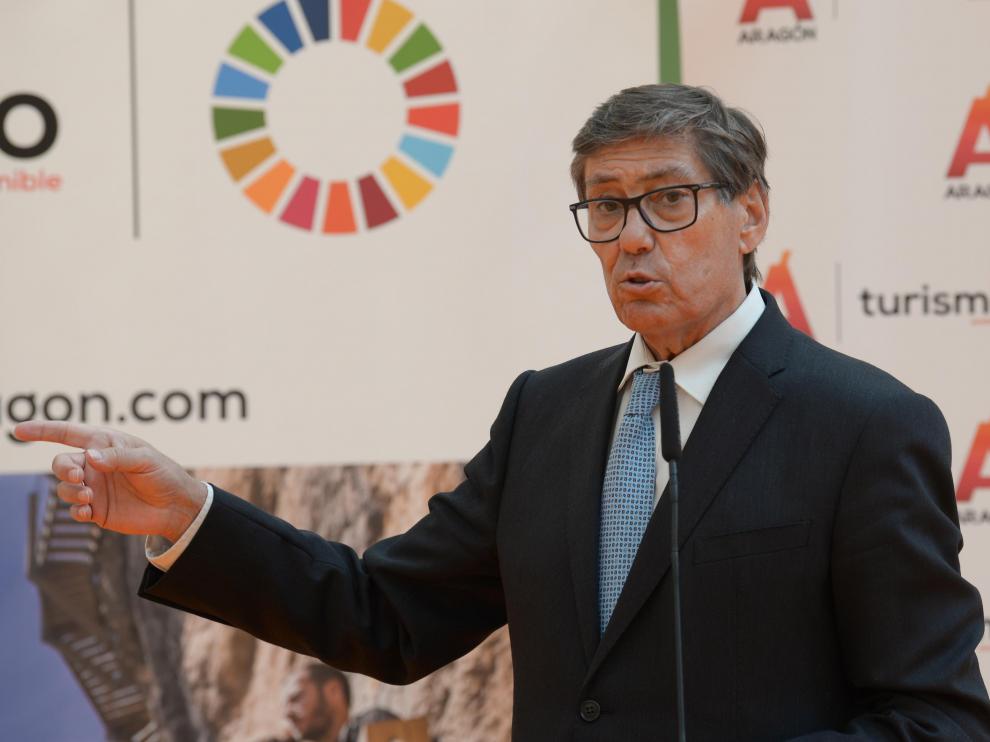 Arturo Aliaga, durante su visita a Teruel.