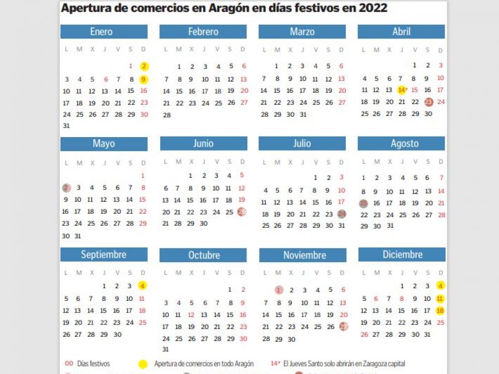 Calendario de festivos comerciales