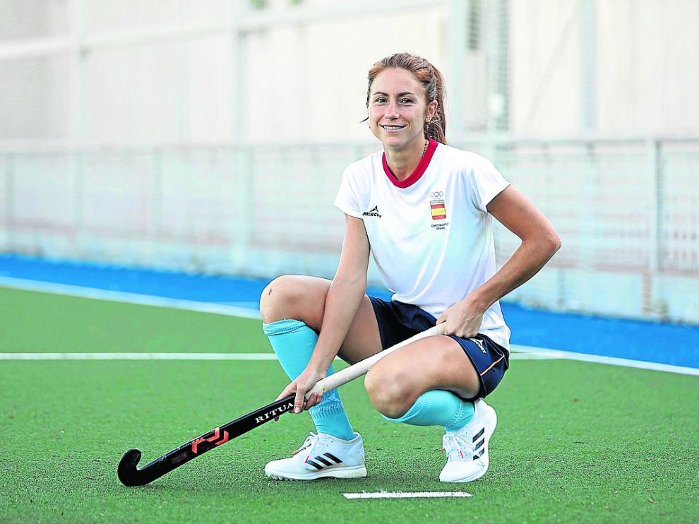 La aragonesa Begoña García, del equipo español de Hockey Hierba