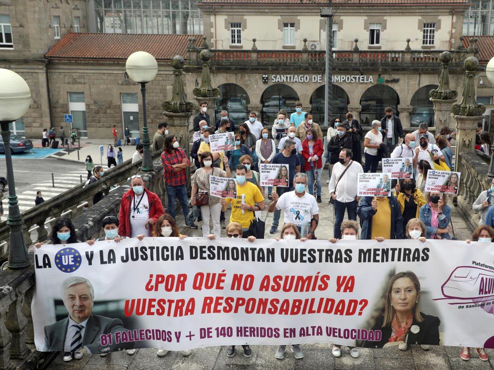Manifestación en el 8º aniversario del accidente del tren Alvia