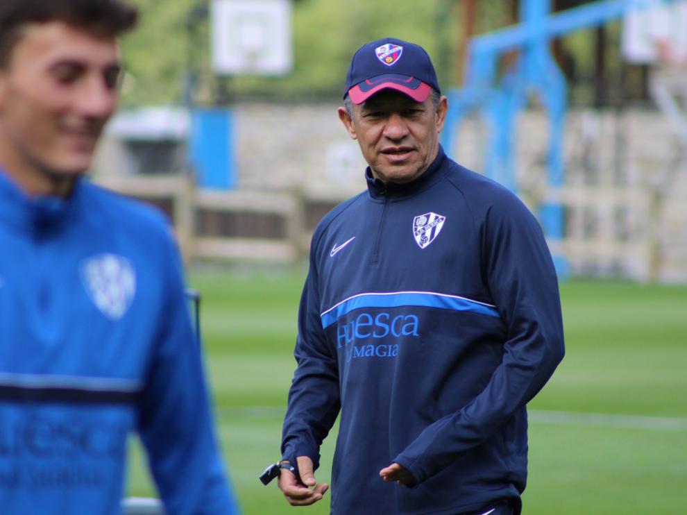Nacho Ambriz, durante la concentración de la SD Huesca en Benasque.