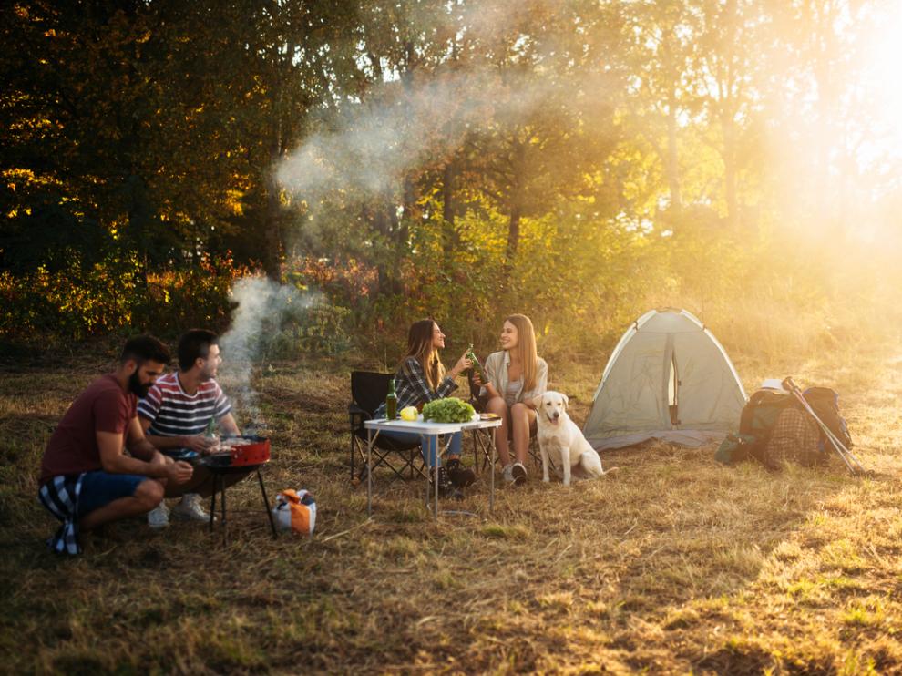 Acampada de verano entre amigos