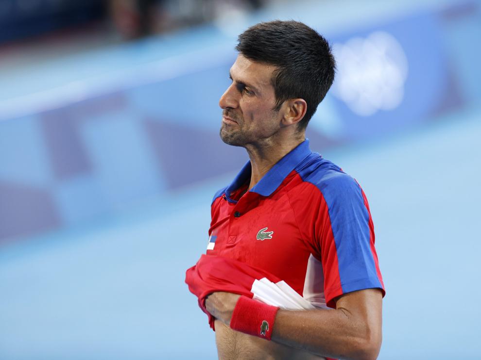 Novak Djokovic en su partido ante Carreño.