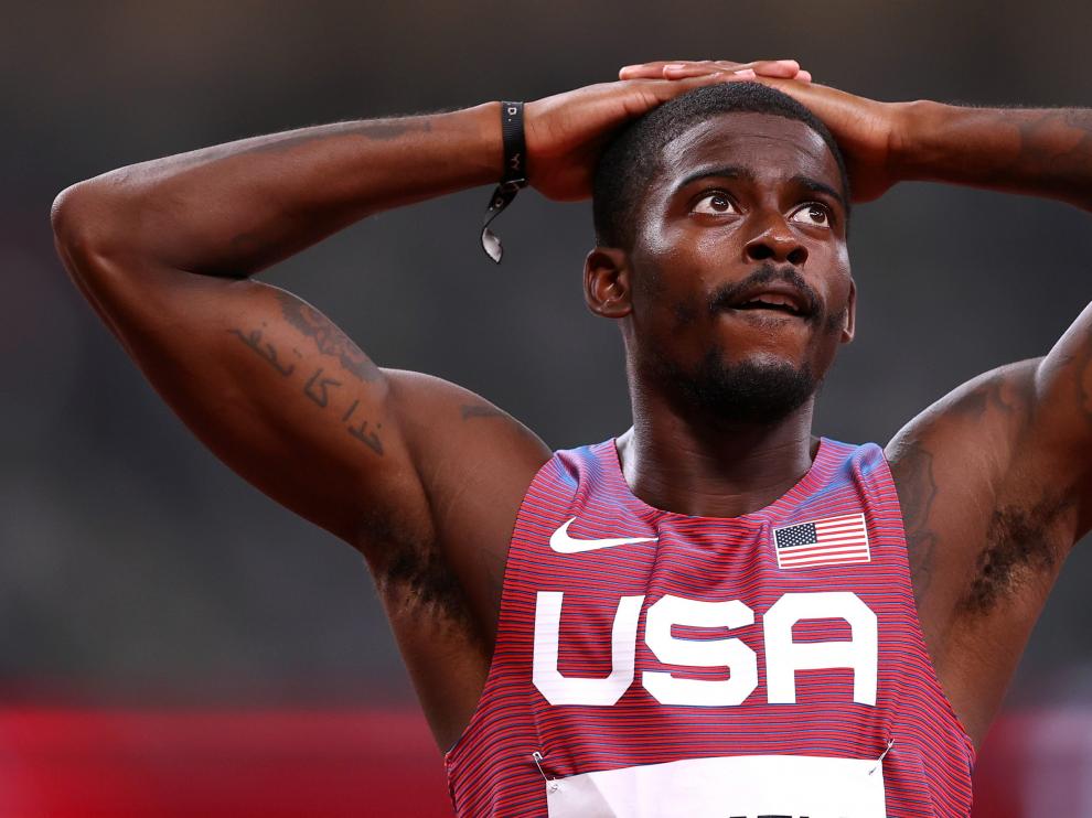 La decepción de Bromell tras ser eliminado.