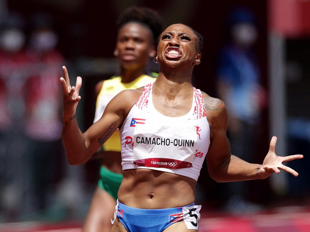 Camacho-Quinn, reina de los 200 vallas.
