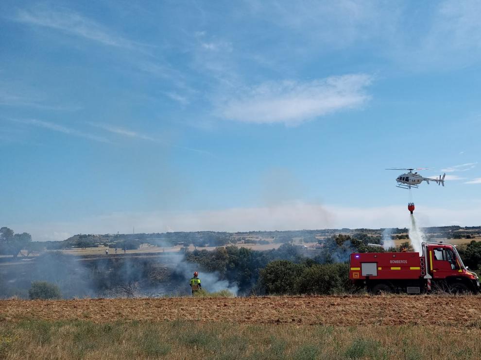 Un incendio en Berbegal quema cinco hectáreas de monte
