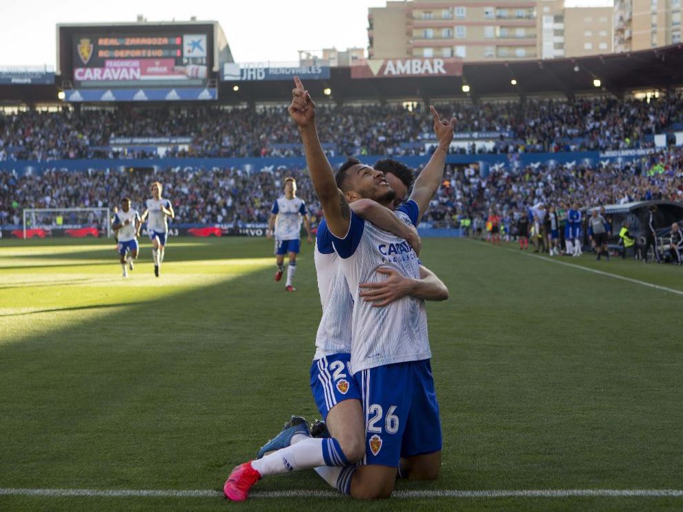 Luis Suárez acababa de marcara el 3-1 a favor del Real Zaragoza ante el Deportivo de La Coruña el 23 de febrero de 2020, el último día con fútbol de verdad, con público, en La Romareda.