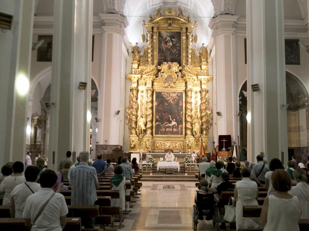 No fiestas de San Lorenzo -Misa de San Lorenzo. / 15-08-2021 / Foto Rafael Gobantes[[[FOTOGRAFOS]]]