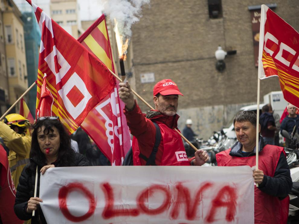 Imagen de archivo de una protesta de trabajadores de Sarga.
