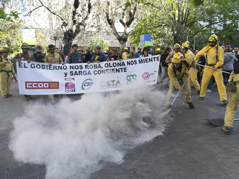 Imagen de archivo de una protesta de los trabajadores de Sarga en 2019