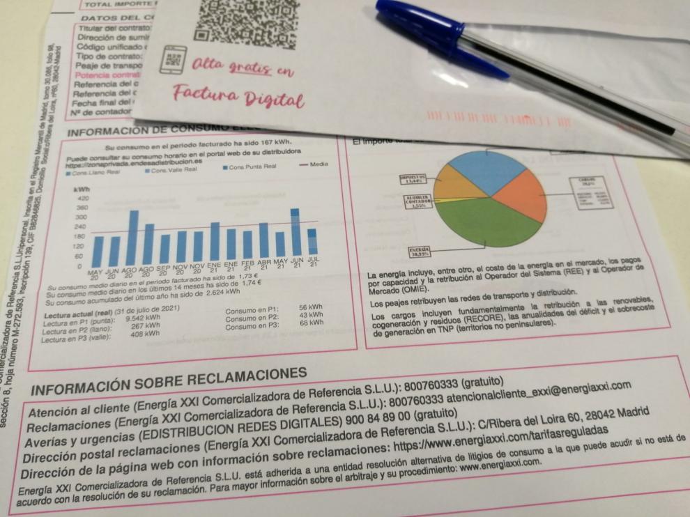 Factura de la luz.