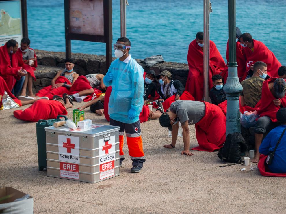 Llegada de inmigrantes en Patera a Lanzarote.