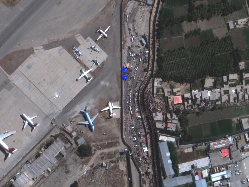 Vista aérea del aeropuerto internacional de Kabul