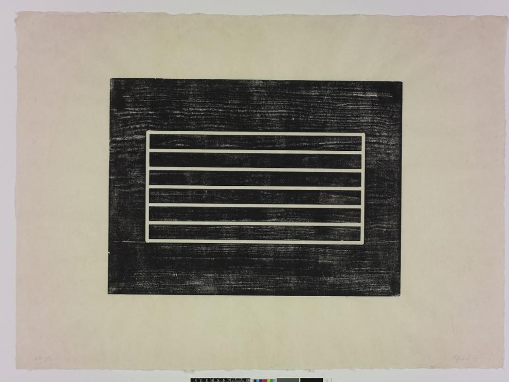 Donald Judd. 'Sin título', 1961-1975. Xilografía sobre papel oriental crema.