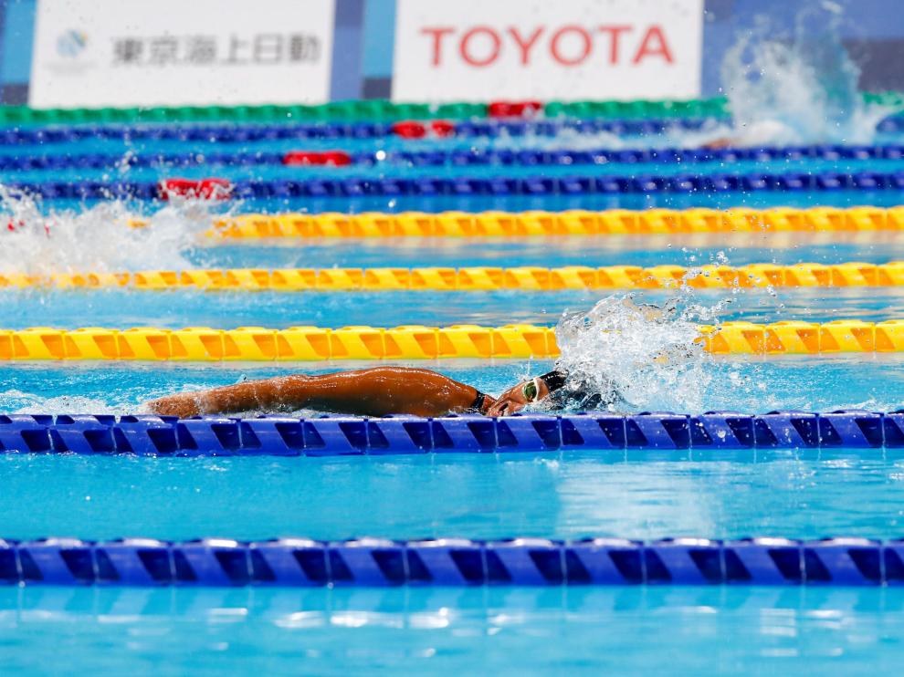 Teresa Perales durante su participación en los Juegos de Tokio.