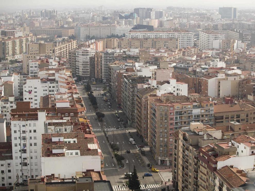 Vista panorámica desde la última planta del edificio de Torre Zaragoza.