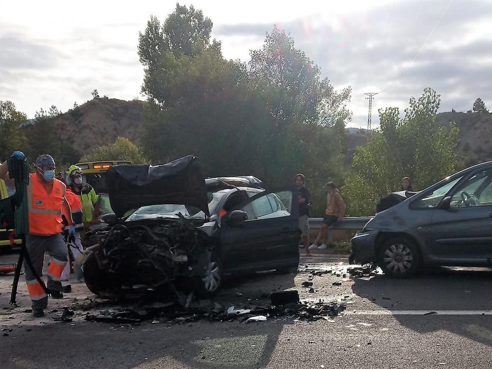Dos de los vehículos implicados en el accidente.