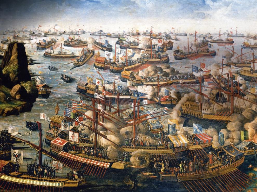 Un cuadro sobre la Batalla de Lepanto.