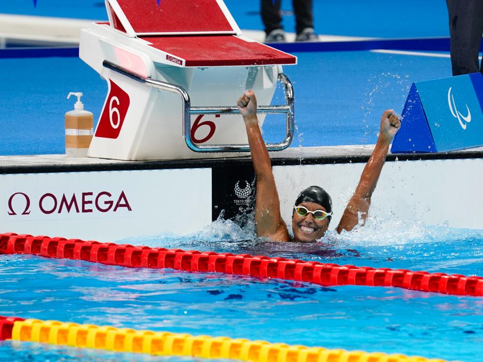 Teresa Perales celebra su triunfo en Tokio