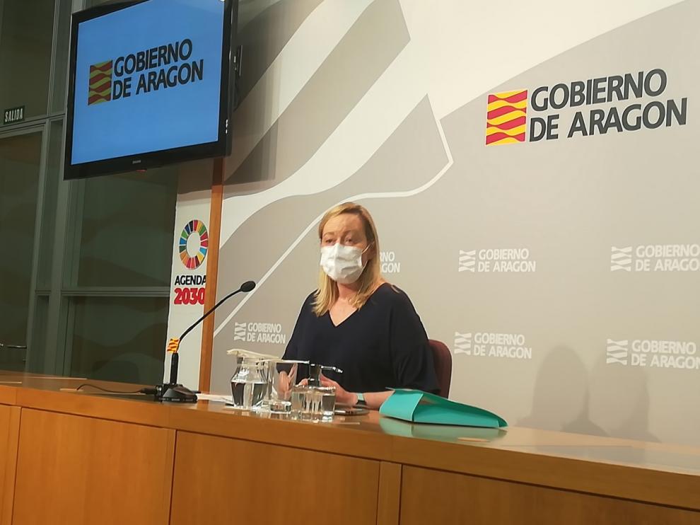 Marta Gastón, consejera de Economía del Gobierno aragonés, hoy al valorar los datos del paro.