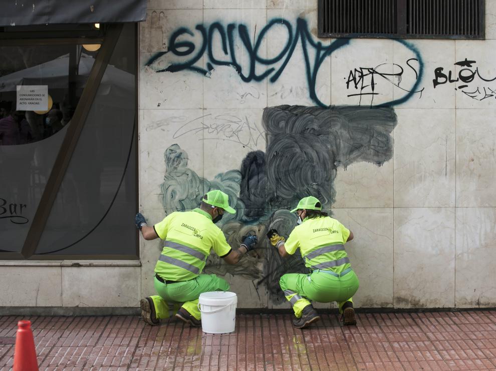 Plan de choque contra las pintadas vandálicas en Zaragoza