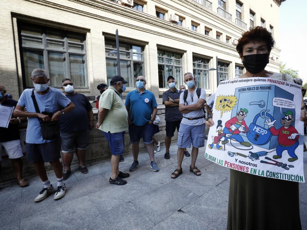 Protesta de la Coordinadora en defensa del sistema público de pensiones.