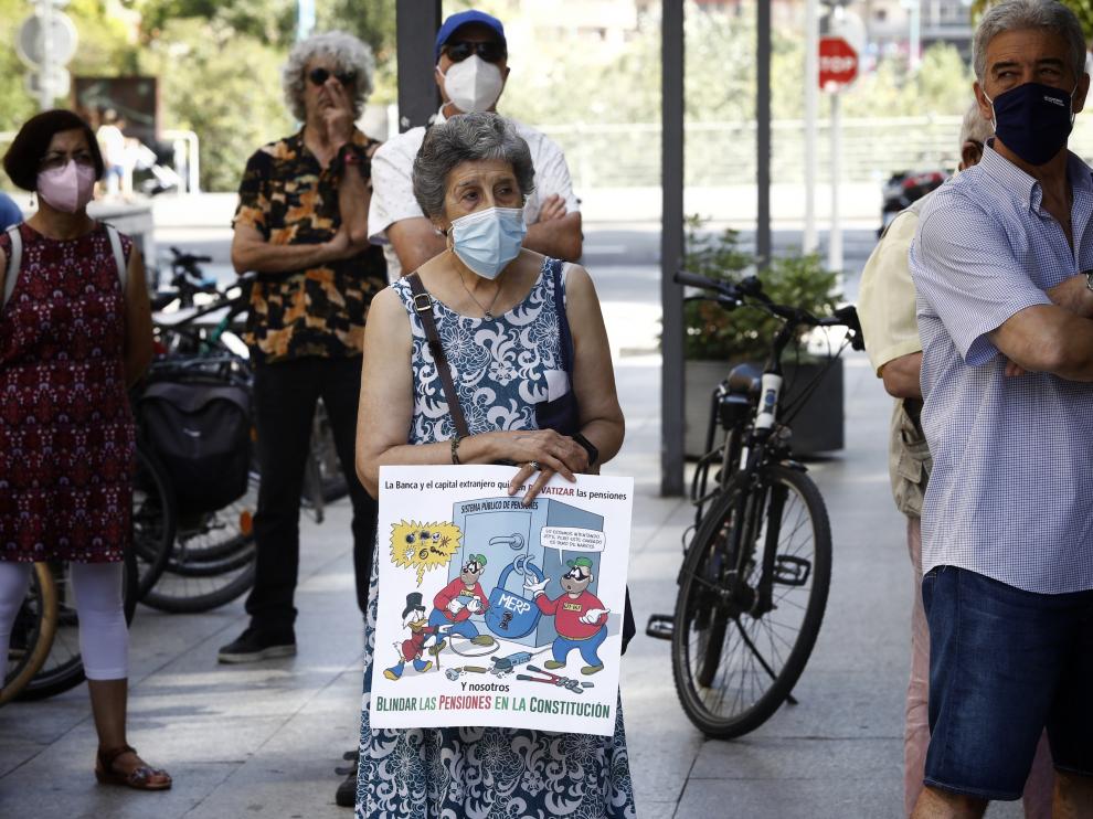 Protesta de la Coordinadora en defensa del sistema público de pensiones.